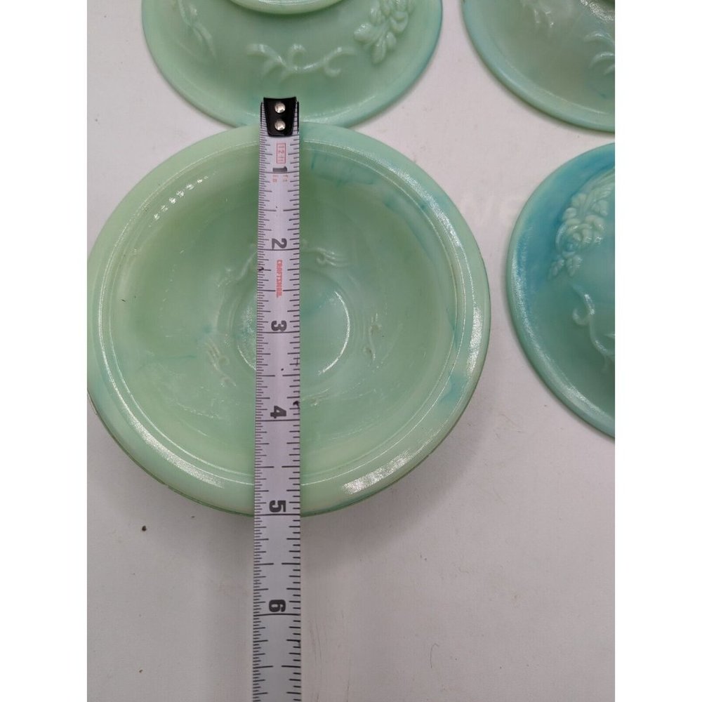 Vintage Avon Jadeite Green Slag Glass Bowls Set of 4 1970's - Picture 8 of 11